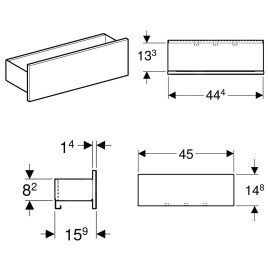 Geberit Acanto - Étagère murale 450x148 mm, noir 500.617.16.1
