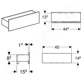Geberit Acanto - Étagère murale 450x148 mm, lave 500.617.JK.2