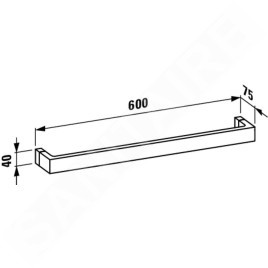 Laufen Kartell - Porte-serviettes, 600 mm, chrome/fumée H3813320850001