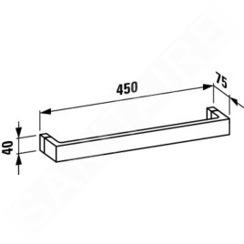 Laufen Kartell - Porte-serviettes 450 mm, chrome/cristal transparent H3813310840001