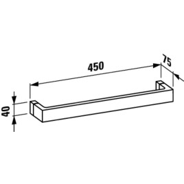 Laufen Kartell - Porte-serviettes, 450 mm, chrome/fumée H3813310850001