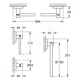 Grohe Essentials - Set d'accessoires de salle de bains 4 en 1, nickel brossé 40823EN1