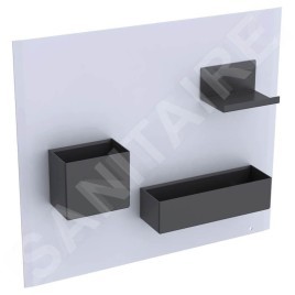 Geberit Accessoires - Tableau magnétique avec compartiments, 449x388 mm, blanc mat / lave mat 500.649.01.2