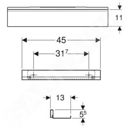 Geberit Accessoires - Étagère 450x130 mm, blanc mat 502.326.01.3