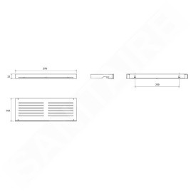 Ravak Slim - Tablette, longueur 278 mm, noir/noir X07P649