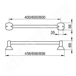 Keuco City.2 - Porte-serviettes, longueur 400 mm, chrome 02701010400