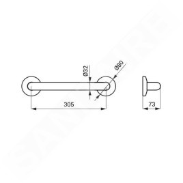 Sanela Poignées - Poignée, longueur 39 cm, inox mat SLZM 10X