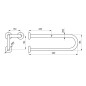 Sanela Poignées - Poignée, longueur 60 cm, inox brillant SLZM 13