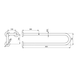 Sanela Poignées - Poignée, longueur 80 cm, inox brillant SLZM 14