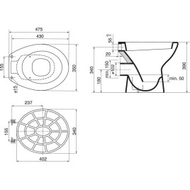 Ideal Standard Vidoirs - Grille en plastique pour vidoir Eurovit VV612000