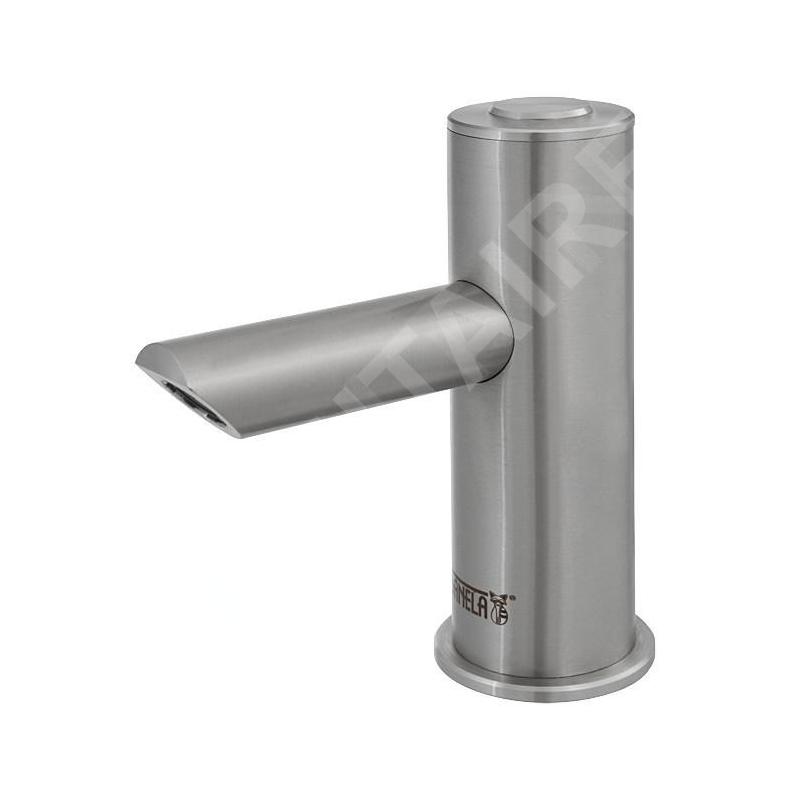 Sanela Robinets Piezo - Mitigeur de lavabo Piezo anti-vandalisme, alimentation 230 V CA/24V CC, inox SLU 93PD