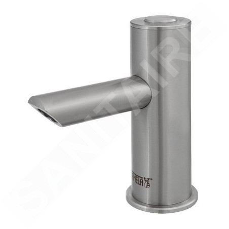 Sanela Robinets Piezo - Mitigeur de lavabo Piezo anti-vandalisme, alimentation 230 V CA/24V CC, inox SLU 93PD