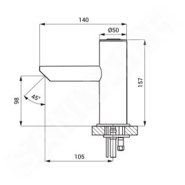 Sanela Robinets Piezo - Mitigeur de lavabo Piezo anti-vandalisme, alimentation 230 V CA/24V CC, inox SLU 93PD