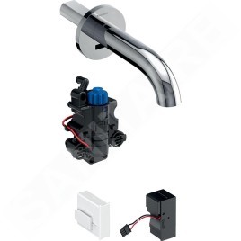 Geberit Piave - Mitigeur de lavabo thermostatique électronique encastré, longueur 170 mm, alimentation secteur, chrome