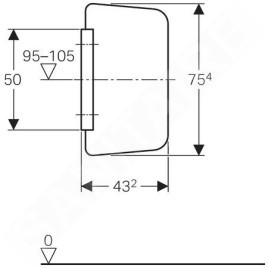Geberit Accessoires - Paroi de séparation pour urinoir, verre brun 115.211.TF.1