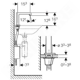 Geberit Brenta - Mitigeur de lavabo électronique, avec mélangeur, alimentation par le pile, chrome 116.174.21.1