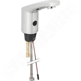 Geberit Public - Robinet de lavabo électronique, sans mitigeur, sans alimentation sur secteur, chrome brillant 116.435.21.1