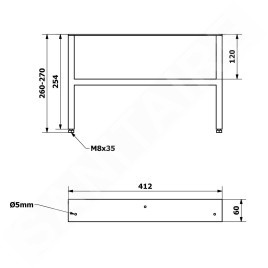 Sapho Accessoires - Pieds de support pour le meuble, 2 pièces, noir mat 30313