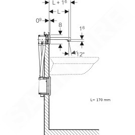 Geberit Brenta - Mitigeur de lavabo thermostatique électronique encastré, longueur 170 mm, alimentation secteur, chrome