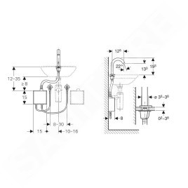 Geberit Piave - Mitigeur de lavabo thermostatiques électroniques, alimentation secteur, chrome 116.167.21.1