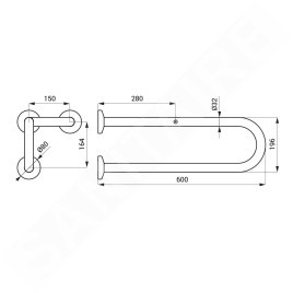 Sanela Poignées - Poignée, longueur 60 cm, inox brillant SLZM 13