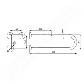 Sanela Poignées - Poignée, longueur 60 cm, inox mat SLZM 13X