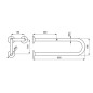 Sanela Poignées - Poignée, longueur 60 cm, inox mat SLZM 13X