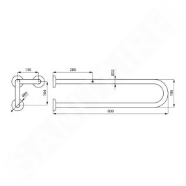 Sanela Poignées - Poignée, longueur 80 cm, inox brillant SLZM 14