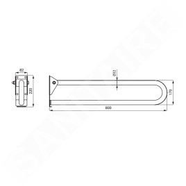 Sanela Poignées - Poignée, longueur 80 cm, rabattable, inox brillant SLZM 16