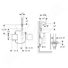 Geberit Piave - Vanne électronique de lavabo, alimentation  secteur, easy to clean,noir mat 116.161.14.1
