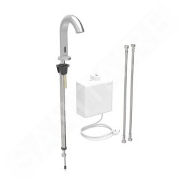 Geberit Piave - Mitigeur de lavabo thermostatique électronique, alimentation secteur, easy to clean, inox brossé 116.167.SN.1