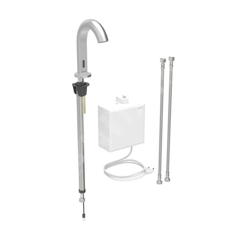 Geberit Piave - Mitigeur de lavabo thermostatique électronique, alimentation secteur, easy to clean, inox brossé 116.167.SN.1