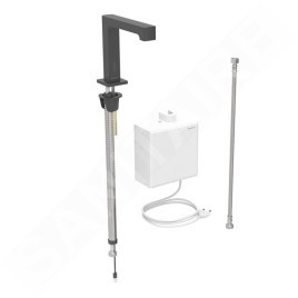 Geberit Brenta - Vanne électronique de lavabo, alimentation  secteur, easy to clean,noir mat 116.171.14.1