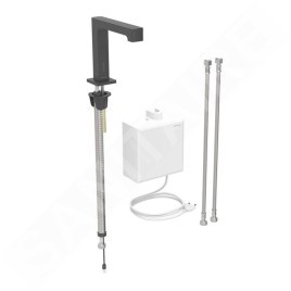 Geberit Brenta - Mitigeur de lavabo thermostatique électronique, alimentation secteur, easy to clean, noir mat 116.177.14.1