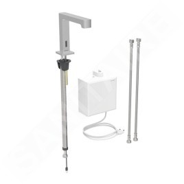 Geberit Brenta - Mitigeur de lavabo thermostatique électronique, alimentation secteur, easy to clean, inox brossé 116.177.SN.1