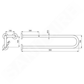 Sanela Poignées - Poignée, longueur 90 cm, inox brillant SLZM 20