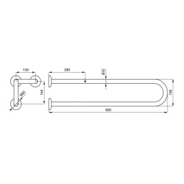 Sanela Poignées - Poignée, longueur 90 cm, inox mat SLZM 20X