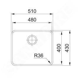 Franke Aton - Évier ANX 110-48, 510x430 mm, inox 122.0204.649