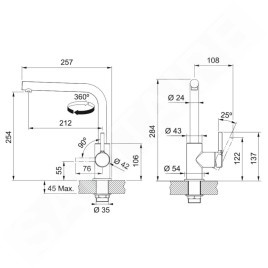 Franke Lina - Mitigeur d'évier FS 3230.901, noir mat 115.0693.393