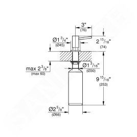 Grohe Cosmopolitan - Doseur de détergent, 500 ml, Cool Sunrise brossé 40535GN0