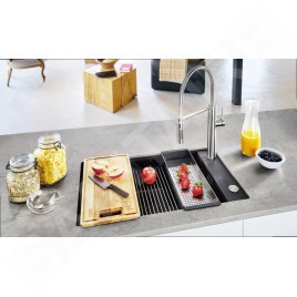 Franke Kubus 2 - Évier en fragranit KNG 110-62, 760x460 mm, onyx 125.0512.515