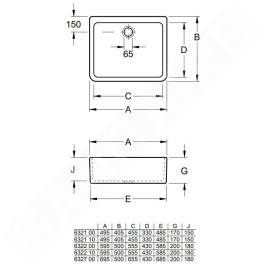 Villeroy & Boch O.novo - Évier en céramique pour plan de travail, 595x500 mm, CeramicPlus, blanc alpin 632200R1