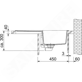 Franke Orion - Évier en tectonite OID 611-78, 780x500 mm, blanc 114.0288.585