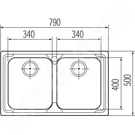 Franke Logica - Évier en inox LLX 620, 790x500 mm 101.0199.870