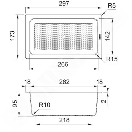 Franke Accessoires - ALL-IN Grand panier égouttoir, gris 133.0655.222