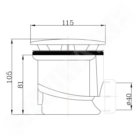Aqualine Accessoires - Bonde pour receveur de douche, diamètre 90 mm, DN40, ABS/chrome PF408
