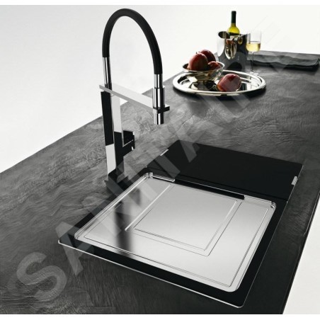Franke Accessoires - Égouttoir coulissant, 326x440x22 mm, inox/plastique noir 112.0204.360