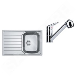 Franke Colonnes - Ensemble N79, évier inox SKN 611-79 et robinetterie FC 9547.031, inox/chrome 101.0618.832