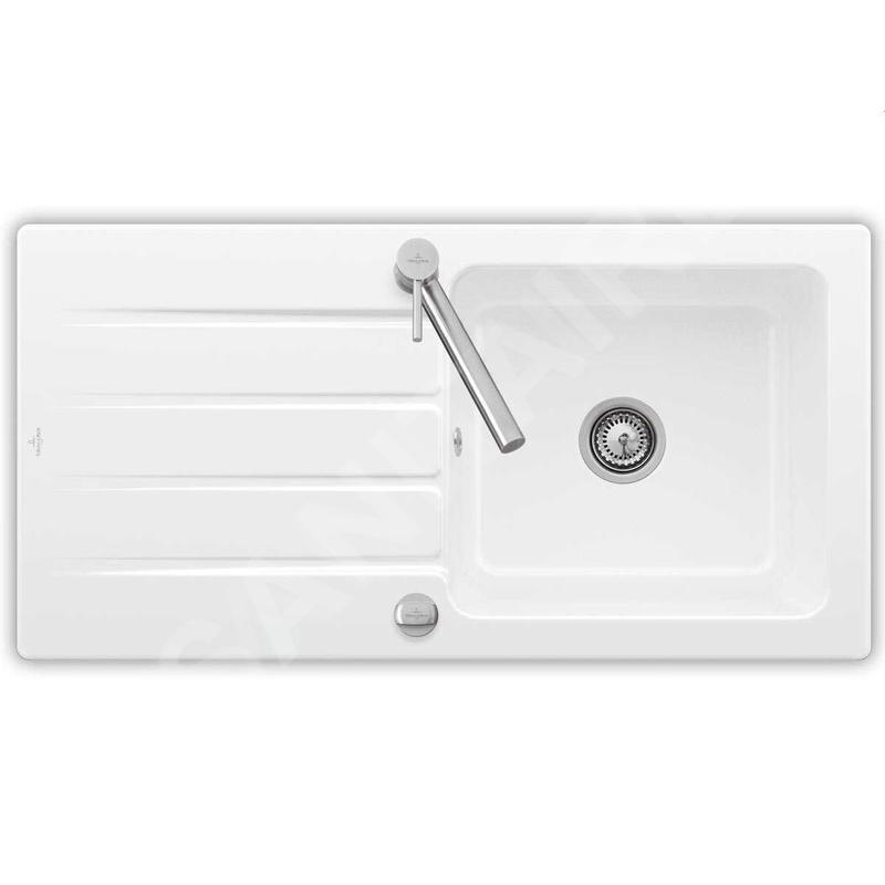 Villeroy & Boch Architectura - Évier en céramique 1000x510 mm avec vidage, CeramicPlus, blanc alpin 336002R1
