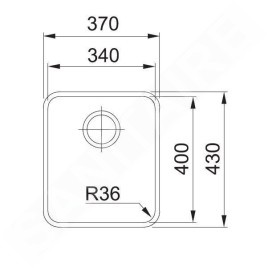 Franke Aton - Évier ANX 110-34, 370x430 mm, inox 122.0204.647